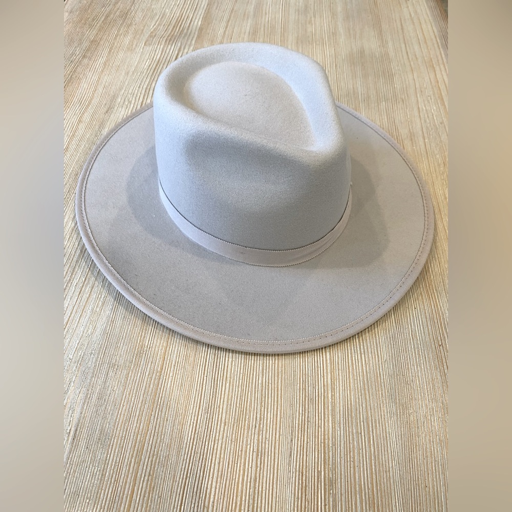 Women’s Wide Brim Fedora Panama Hat - Light Gray